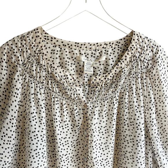 Max Studio Woman Heart Print Chiffon Blouse Size 3X - Picture 9 of 14